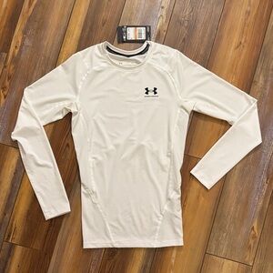 Under Armour white long sleeve heatgear shirt men’s small